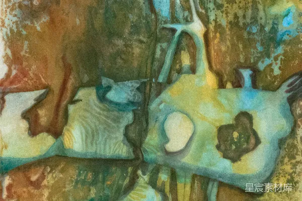 高清摄影 一幅画，画中有一张桌子，上面坐着一只鸟。