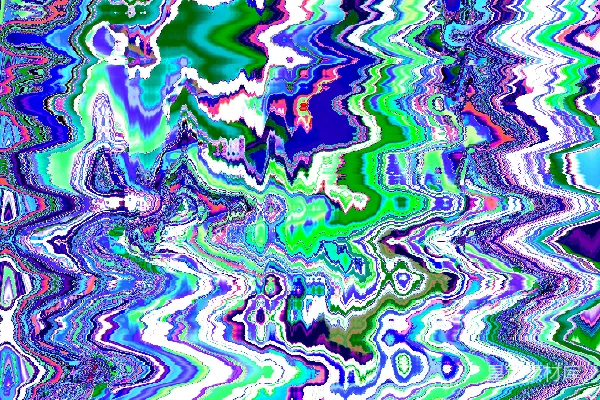 高清摄影 色彩斑斓的抽象图案，带有扭曲和波浪状的线条。