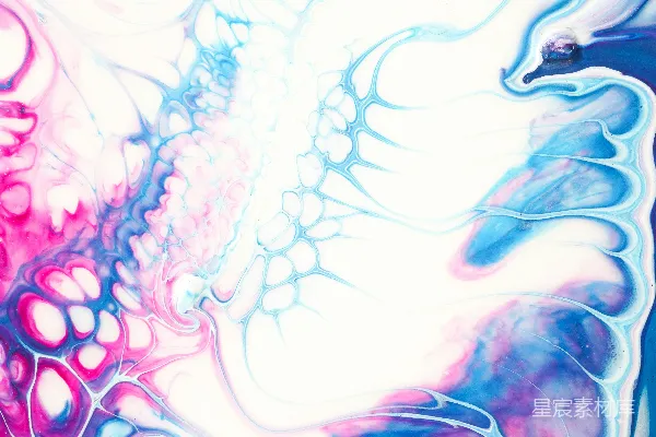 高清摄影 一幅蓝色、粉色和白色相间的抽象画作