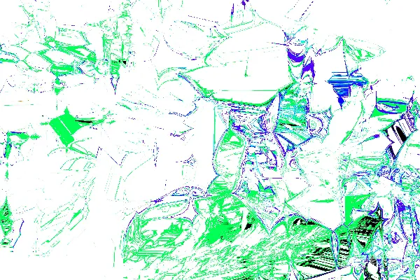 高清摄影 白色背景上的绿色和蓝色抽象形状