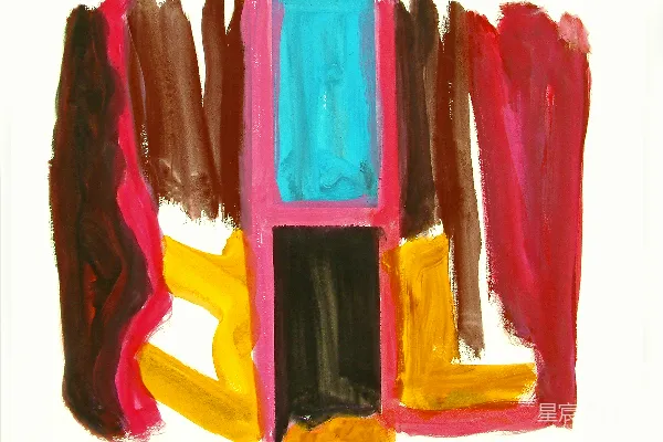 高清摄影 一幅不同颜色的画作在白色背景上。