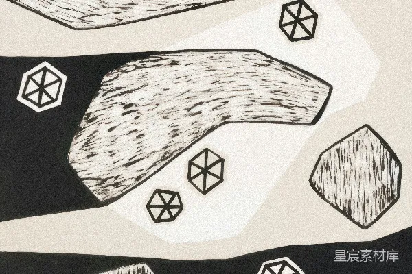 高清摄影 一幅黑白几何图形的画作