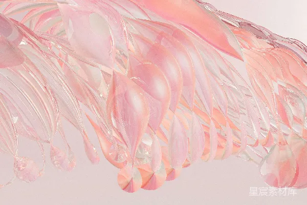 高清摄影 一个粉色背景上的水母玻璃雕塑