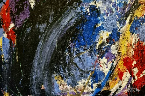 高清摄影 抽象画，以动态笔触和色彩为特色。