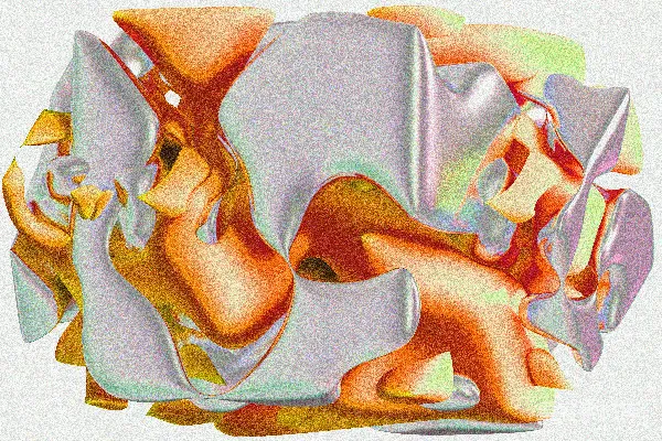 高清摄影 抽象金属雕塑，具有流动且扭曲的形状。