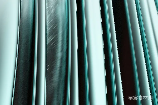 高清摄影 一张绿色金属窗帘的特写。