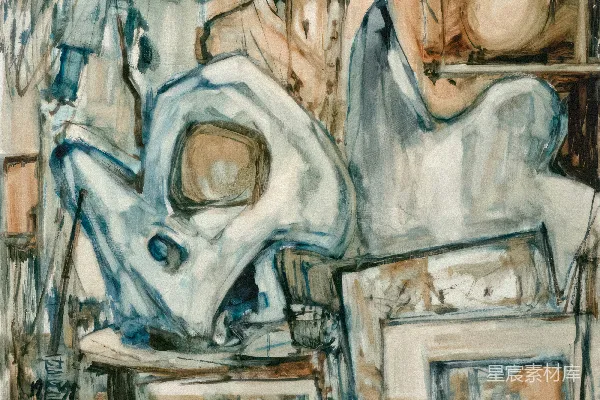 高清摄影 一幅画着椅子和桌子的画