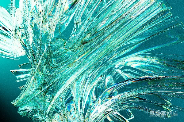 高清摄影 一幅蓝色背景上的玻璃物体特写图
