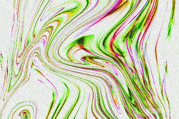 高清摄影 白色背景上带有鲜艳的绿色和粉色大理石般的漩涡。