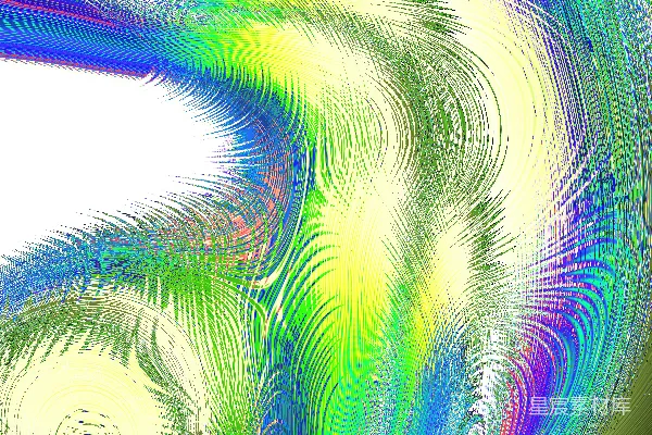 高清摄影 抽象的漩涡状，以鲜艳的蓝色、绿色和黄色为主色调。
