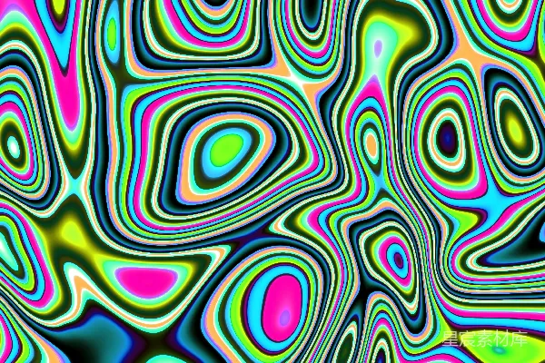 高清摄影 抽象的彩色漩涡图案，充满活力的霓虹色彩。