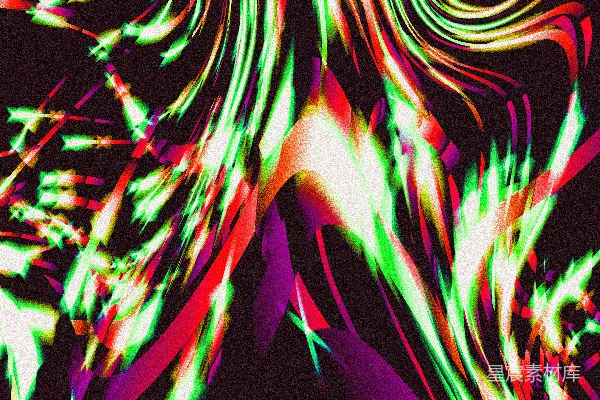 高清摄影 抽象的漩涡光迹以鲜艳的颜色呈现。