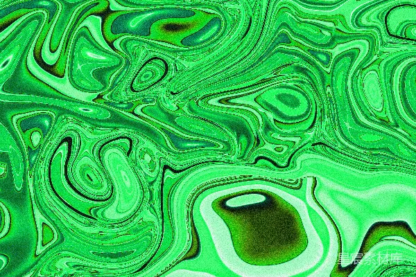 高清摄影 抽象的漩涡图案，由鲜艳的绿色和深绿色构成。