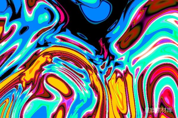 高清摄影 绚丽抽象的液体艺术，带有旋转的多彩图案。