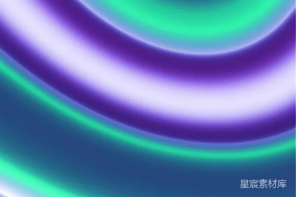高清摄影 抽象的紫色和绿色光带旋转着。