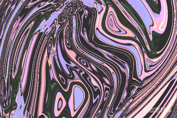 高清摄影 抽象的大理石纹理，带有旋涡状的紫色、粉色和黑色。