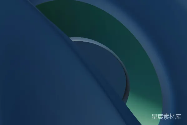 高清摄影 一张蓝色物体的特写，中间是绿色。