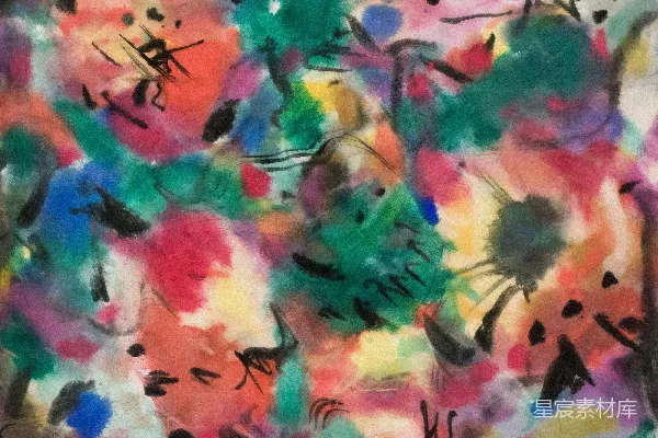 高清摄影 抽象画作，色彩鲜艳，笔触有力。