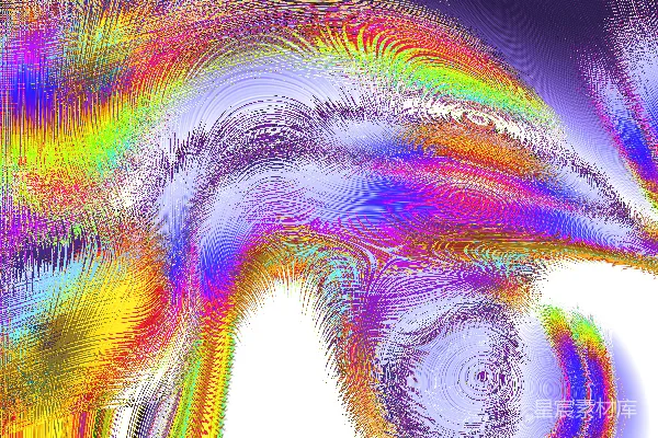 高清摄影 抽象的多彩漩涡线，背景为深色。