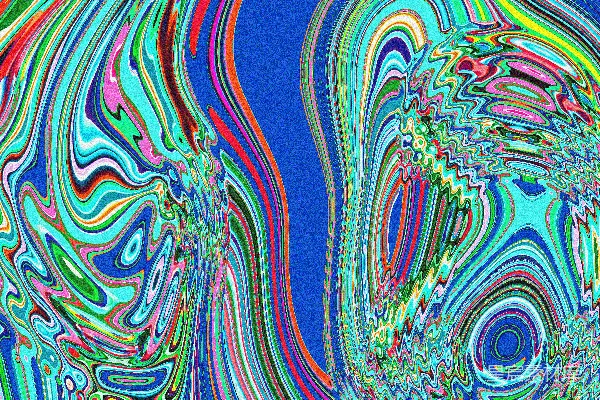高清摄影 蓝色背景上的多彩漩涡和图案