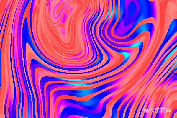 高清摄影 鲜艳抽象的液体大理石图案，色彩交织，动态流转。