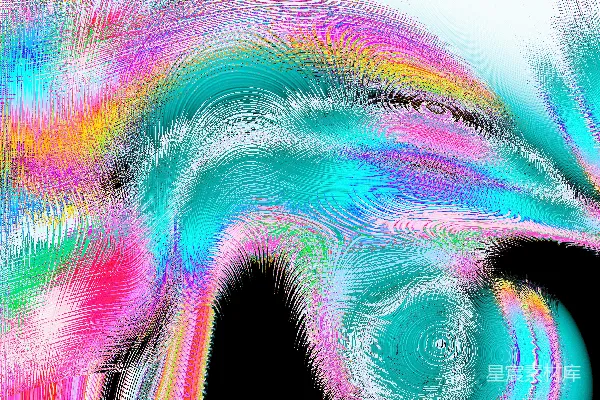 高清摄影 黑色背景上漂浮着柔和色彩的抽象漩涡。