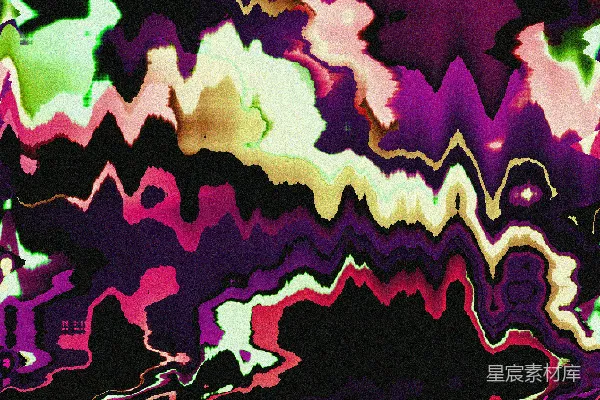 高清摄影 抽象的鲜艳波浪扭曲多彩图案。