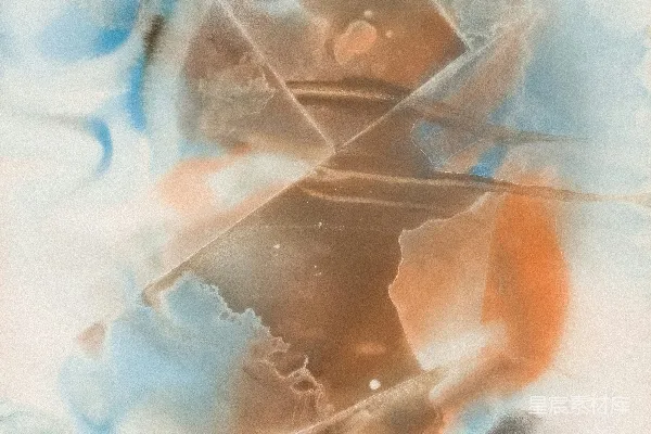 高清摄影 抽象的蓝橙色漩涡色块