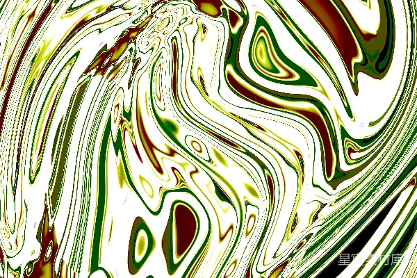 高清摄影 抽象的白色、绿色和棕色相间的漩涡图案。