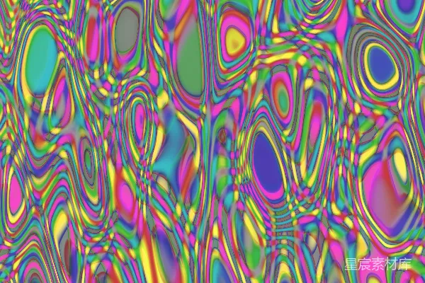 高清摄影 抽象彩色波浪图案，具有迷幻效果。