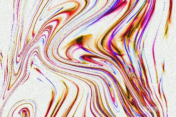 高清摄影 色彩斑斓的大理石抽象艺术，带有漩涡线条，白色背景。