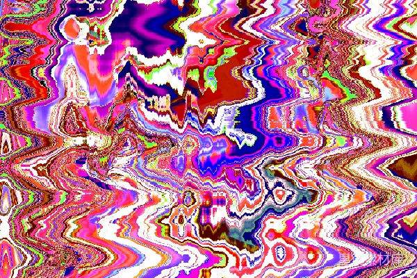 高清摄影 鲜艳抽象的背景，带有扭曲的波浪形彩色图案。
