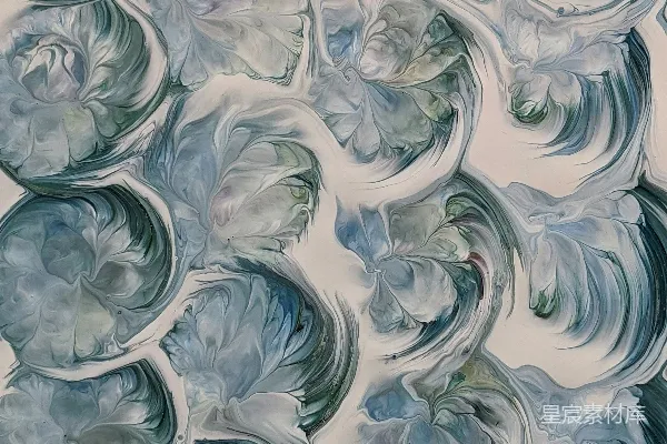 高清摄影 一幅蓝白相间的抽象画作