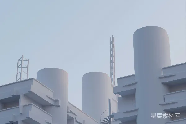 高清摄影 一座带梯子的白色建筑