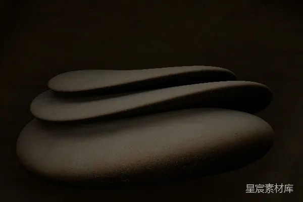 高清摄影 一张黑白照片，照片中有三块岩石。