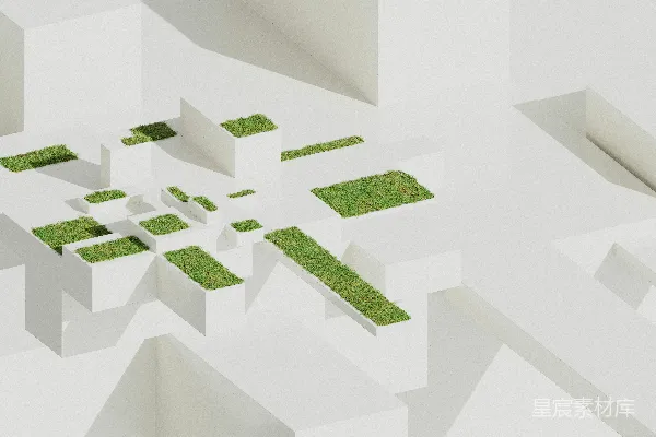 高清摄影 一群白色的建筑物中间有草地