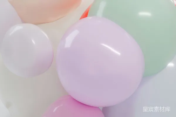 高清摄影 各种柔和颜色的抽象形状。