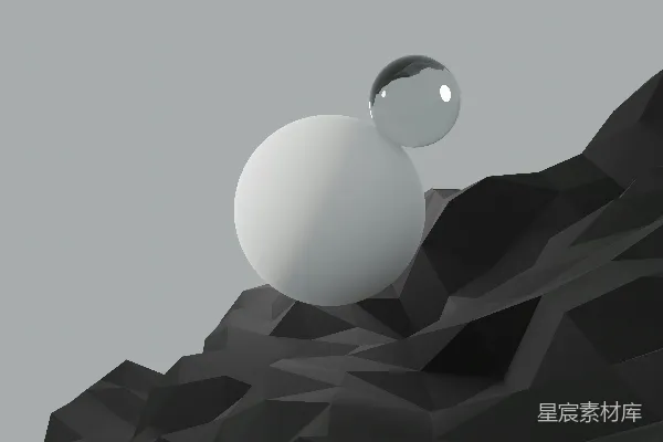 高清摄影 一个白色的球体在一个灰色的表面上