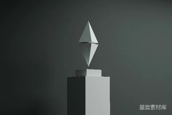 高清摄影 一座白色雕塑在黑色背景前。