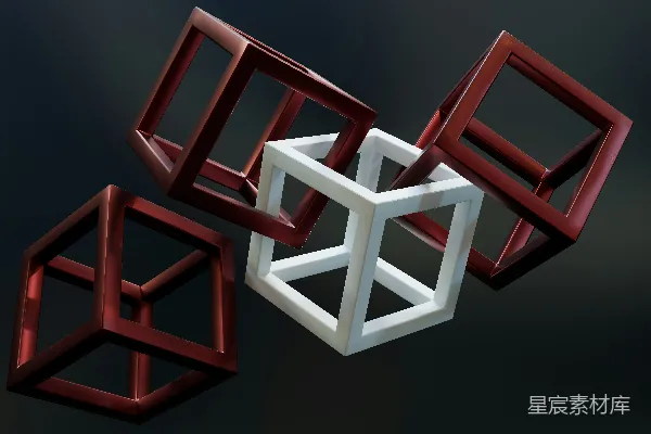 高清摄影 一堆堆叠在一起的三维物体。
