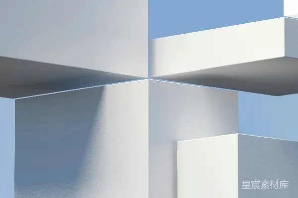 高清摄影 一个蓝白抽象背景，带有立方体。
