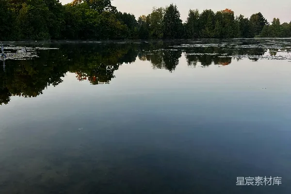 高清摄影 宁静湖畔的日落