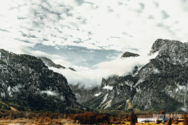 高清摄影 山间湖景