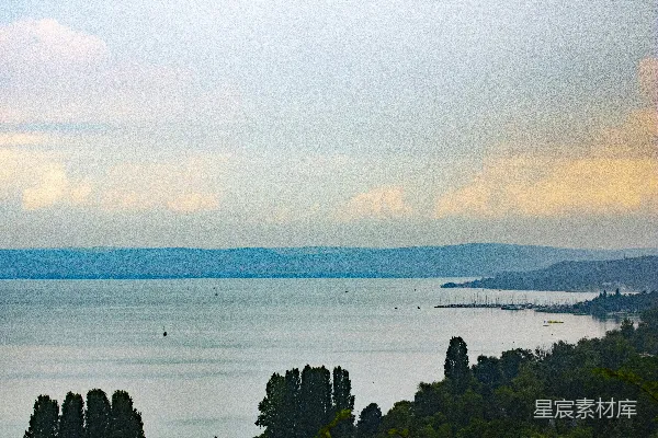高清摄影 湖畔黄昏景色