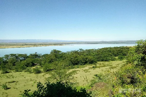 高清摄影 非洲草原湖泊全景