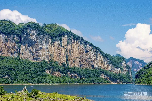 高清摄影 壮丽峡谷与碧水蓝天