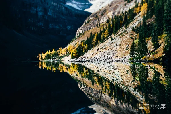 高清摄影 宁静的湖畔秋景