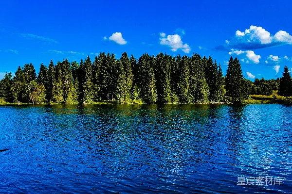 高清摄影 蓝天下的宁静湖景