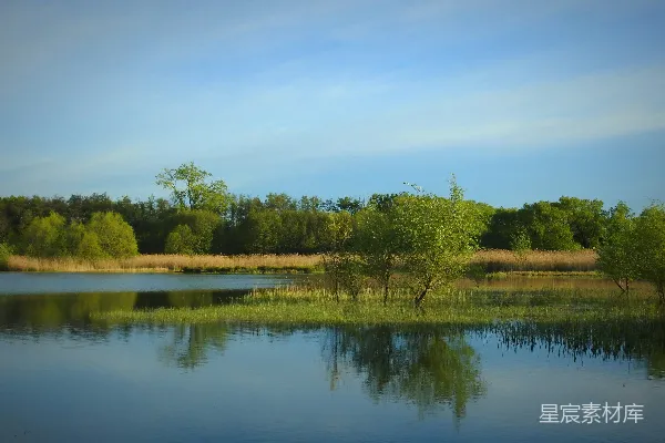 高清摄影 宁静的湖畔春景