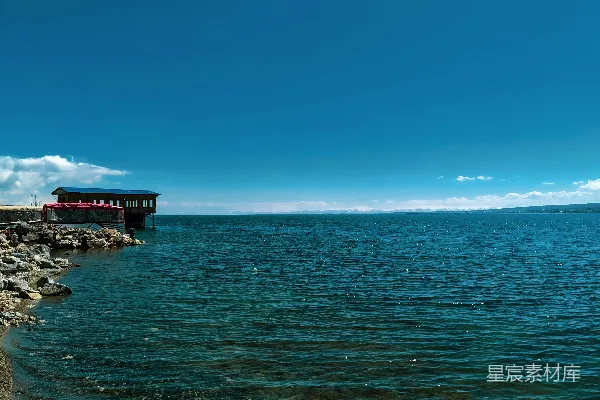 高清摄影 湖畔宁静的海岸